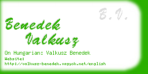 benedek valkusz business card